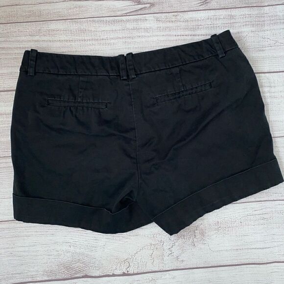 Mossimo stretch cotton blend black chino cuffed shorts sz 4 women - Picture 6 of 6